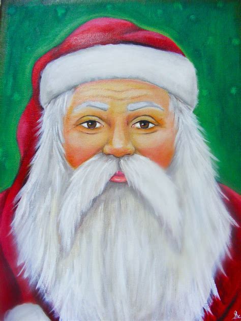 Folk Art Santa Claus Painting By Lisa Scherer Sold Santa Painting