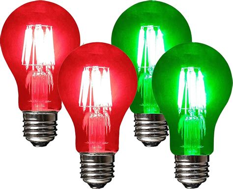 Sleeklighting Led 6watt Filament A19 Green Colored Light Bulbs Ul