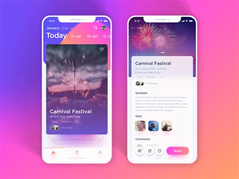 Design is not just about how your app looks, but it's about how a user will experience the app. Event Booking Concept #1 by vijay verma | Dribbble | Dribbble