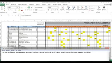 Plan De Trabajo Ejemplo Excel Formatos
