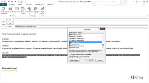 Outlook Change Spell Check Language Youtube