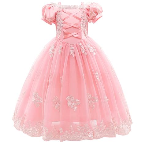 Princess Sofia Dress Up Costume Kids Puff Sleeve Fancy Party Pink