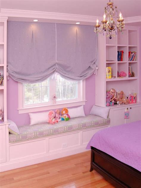 With young girls spending much of their time within these four walls, it makes sense to make their girls' bedroom idea for those who love an overdose of pink! Purple Girl's Room With Window Seat | HGTV