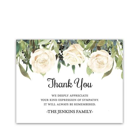 Floral Thank You Cards For Funerals And Memorials We Personalize Each