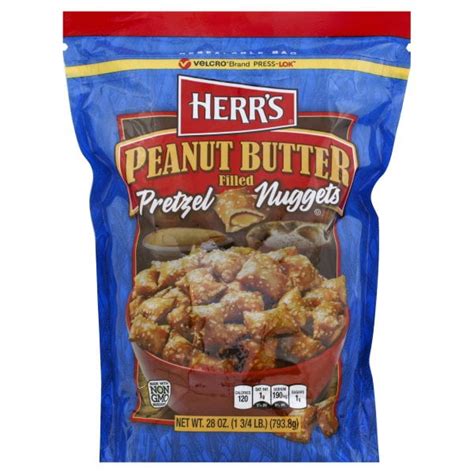 Herrs Peanut Butter Filled Pretzel Nuggets 28 Oz