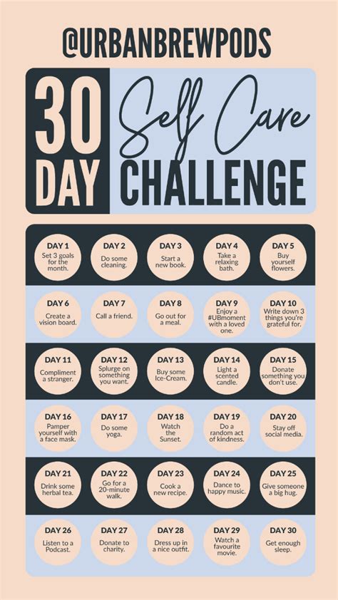 30 Day Self Care Challenge Self Care Activities Self Care Self Improvement