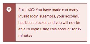 Error Too Many Failed Log In Attempts HRWize