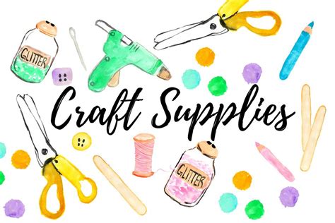 Watercolor Craft Supplies Clipart Aff Craftsuppliesinspiredset