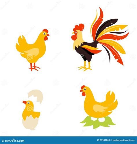 Hen Incubates Eggs Symbol Chicken Logo Vector