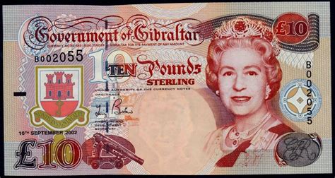 Gibraltar 10 Pounds banknote 2002 Queen Elizabeth II|World Banknotes 
