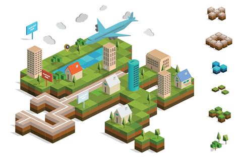 Isometric City Map Builder Vector ~ Illustrations ~ Creative Market