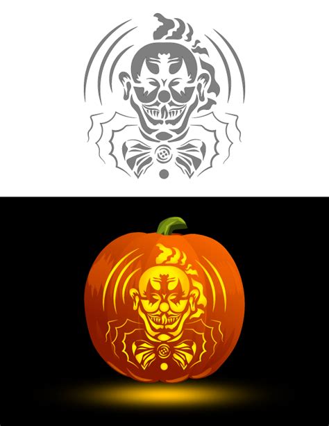 Scary Clown Pumpkin Stencils