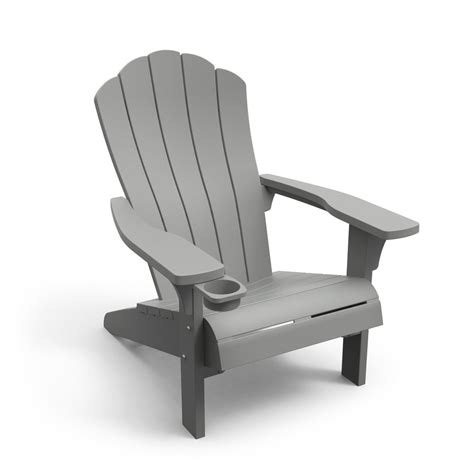 Keter Adirondack Chair Resin Outdoor Furniture Gray