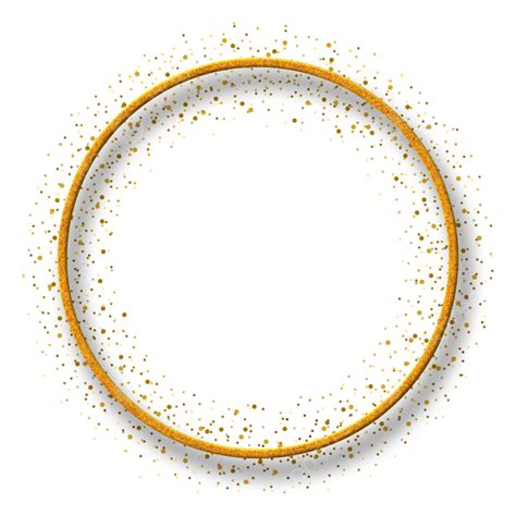 Luxury Golden Glitter Circle Golden Circle Glittering Border