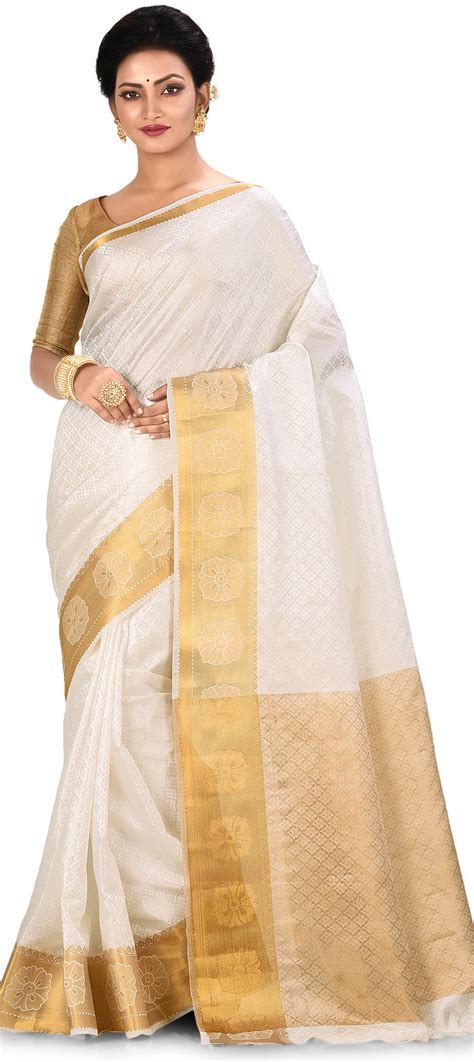 Traditional White And Off White Color Kanjeevaram Silk Silk Fabric