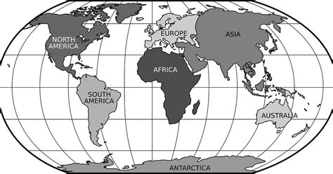 Tiempo De Tareas Mapa De Los Continentes En Inglés
