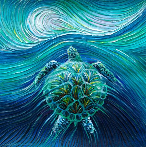 Turtle Spirit Captured In This Energy Painting By Julia Watkins Is