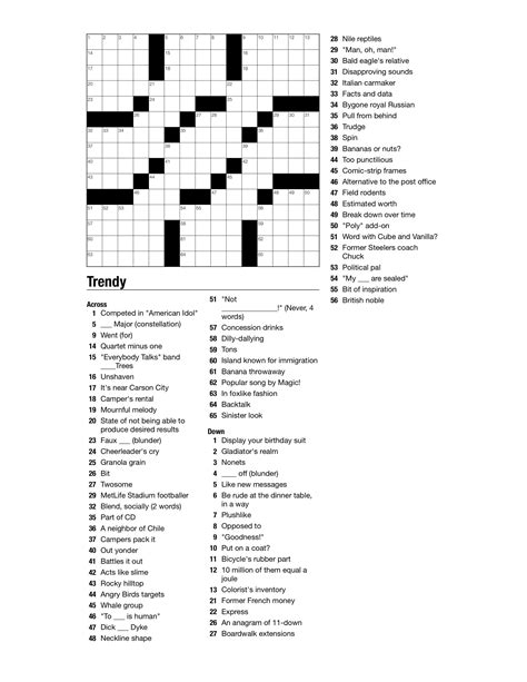 Weekly themed crossword - BVNWnews