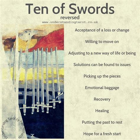 Ten Of Swords Reversed Tarot Tarot Card Meanings Tarot Meanings