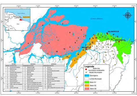 Localização dos municípios da zona costeira do Estado do Pará Download Scientific Diagram