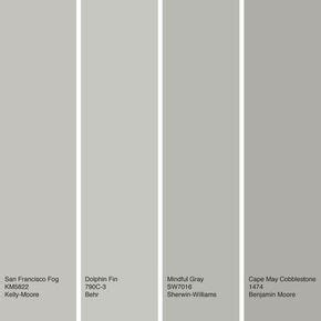 On the street of taraval street and street number is 445. A sampling of warm gray paint colors. From left to right ...