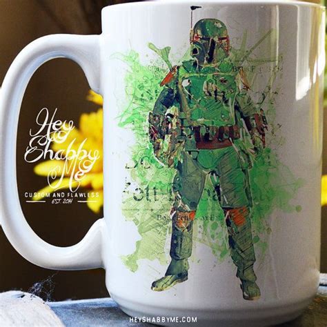 Boba Fett Splash 15 Oz Star Wars Coffee Mug By Heyshabbyme On Etsy