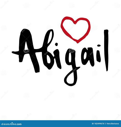 Abigail Womans Name Typescript Handwritten Lettering Calligraphy Text