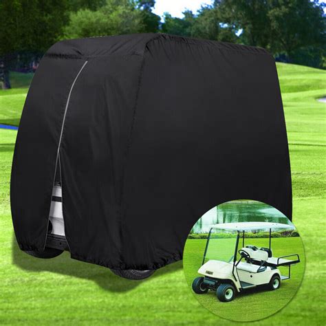 Black 4 Passenger Golf Cart Cover Fits Ez Go Club Car Yamaha Waterproof