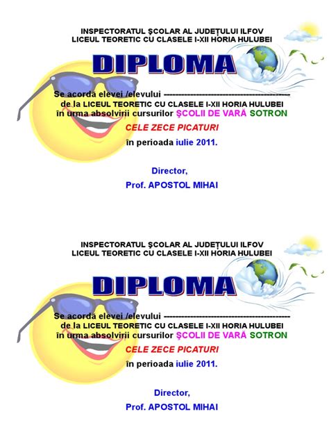 Diploma Scoala De Vara Pdf