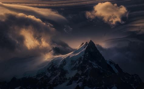 Mountain Peaks Clouds Sunlight Wallpapers Wallpaper Cave