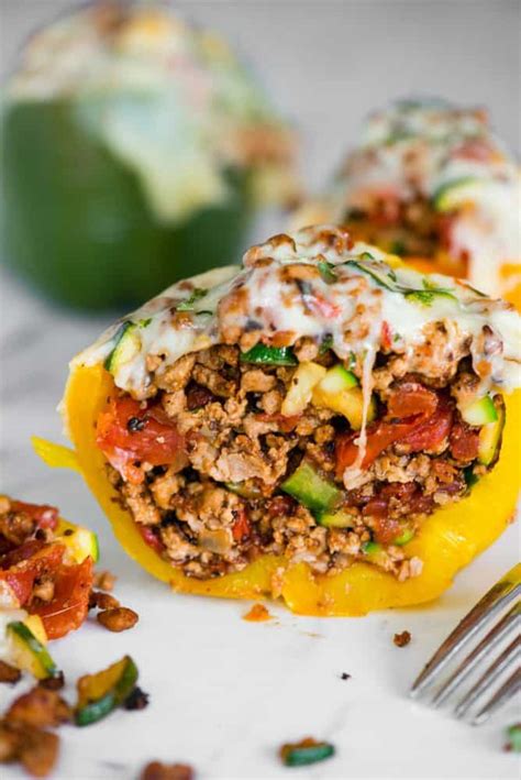 Stuff peppers, dividing mixture evenly among peppers. Turkey Stuffed Peppers | The Recipe Critic