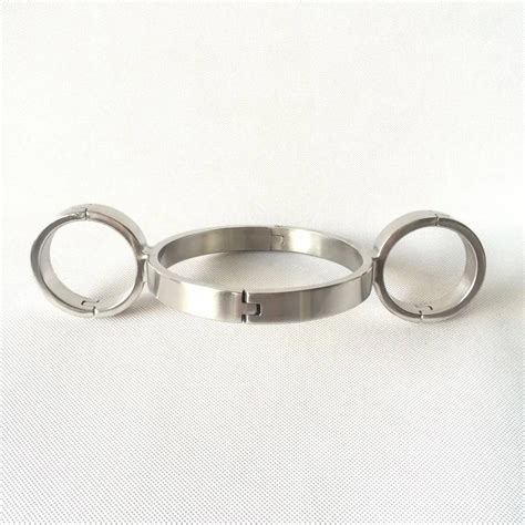 New Stainless Steel Pillory Fix Neck Ring Collar Handcuffs Wrist Restraint Bondage Lock Yoke