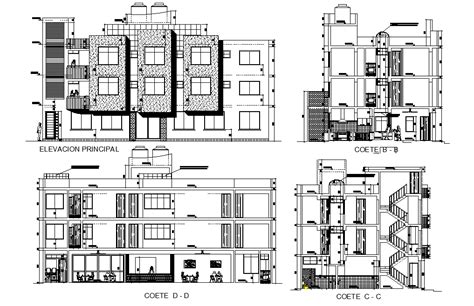 Hotel Building Sectional Elevation Design Autocad Drawing Dwg File My Xxx Hot Girl