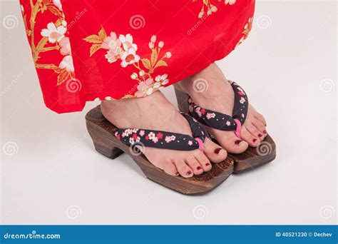 Legs Of Woman In Japanese Kimono Style Geta Japanese Ornamental Zori