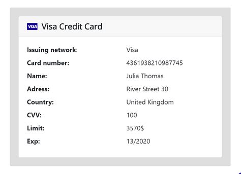 Free Visa Credit Card Numbers With Money Credit Card Info Free Credit Card Credit Card App