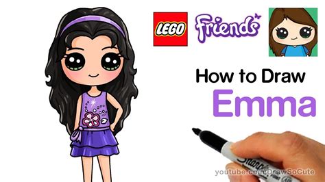 How To Draw Lego Friends Emma Easy Youtube