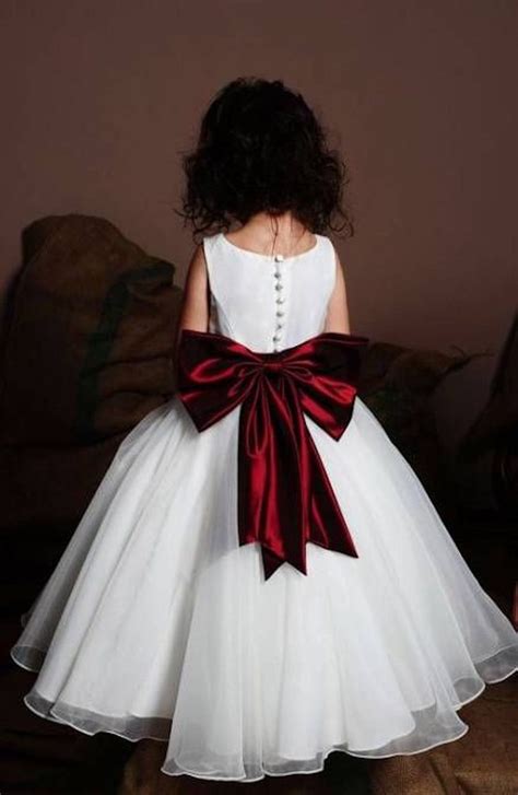 Little Bridesmaid Dress Burgundy Flower Girl Dress Tulle Flower Girl