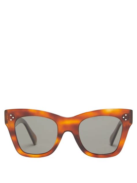 square tortoiseshell acetate sunglasses celine eyewear matchesfashion uk hedi slimane