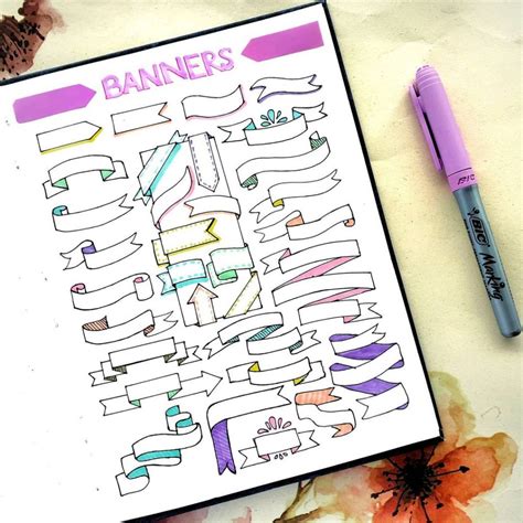 How To Draw Banners For Your Bullet Journal Beginner