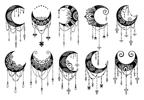 Crescent Moon Decoration Collection Graphic By Allmostudio · Creative