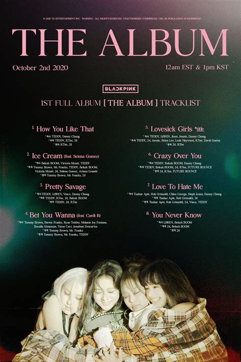 Blackpink The Album Track List Teaser Kpop