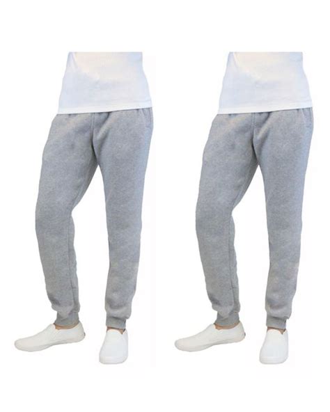 Galaxy By Harvic 2 Packs Slim Fit Fleece Jogger Sweatpants In Gray X 2