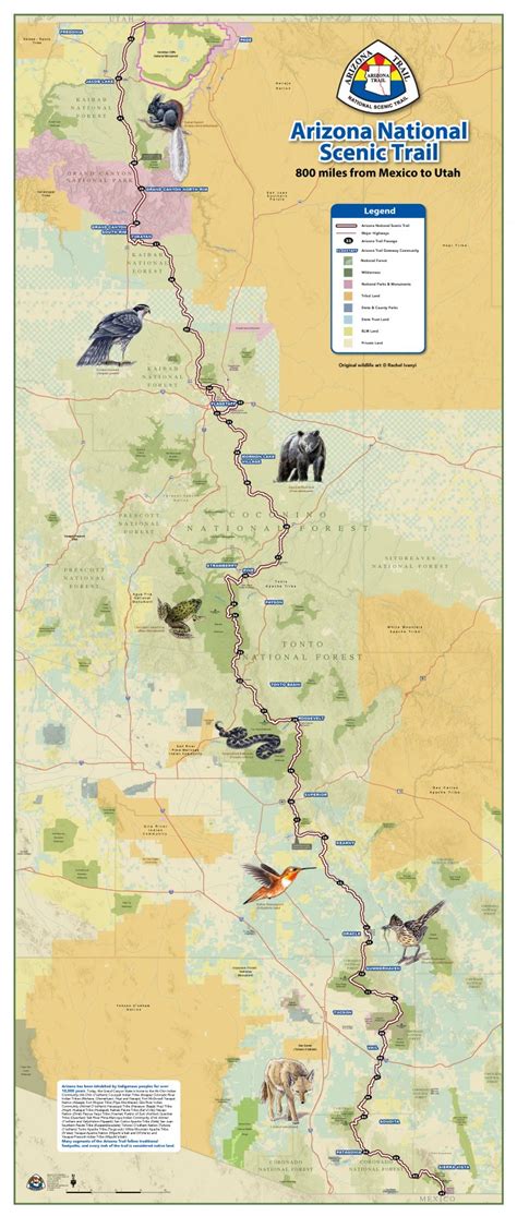 Big Map Of The Az Trail Explore The Arizona Trail