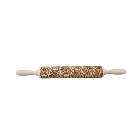 Embossing Rolling Pins Wooden Laser Engraved Carved Decorative Rolling