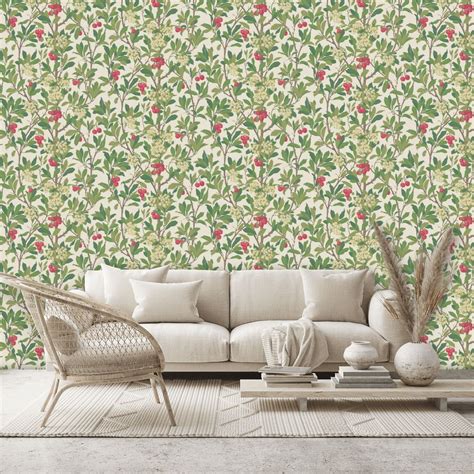 Strawberry Tree Wallpaper Scarlet And Ivory By Cole And Son 10010049