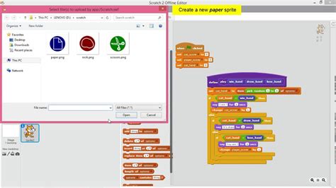 Fun Programming - Scratch 2 Rock Paper Scissors game - YouTube