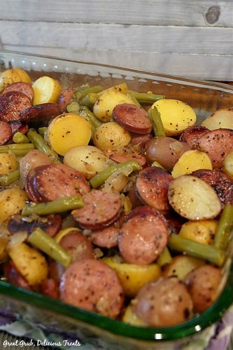 Sausage Green Bean Potato Casserole X Hellme