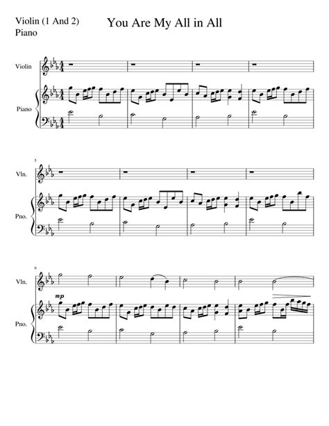 Piano pieces from classical composers, as well as children and traditional if needed, see how to read piano notes and sheet music or see infographics. You Are My All In All Piano and Violin 1 and 2 Sheet music for Violin, Piano | Download free in ...