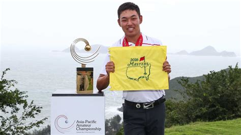 Hong Kong Cheng Jin Of China Poses With The Masters Flag And The Asia