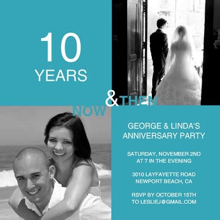 Red number 10 with reflection. 10th Anniversary Invitation Wording